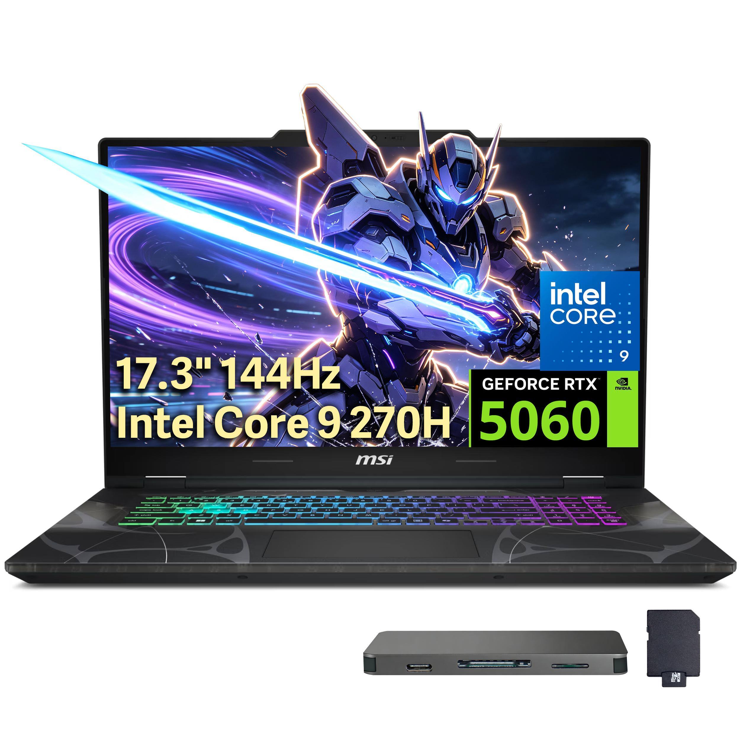 intel CORE 9  
17.3" 144Hz  
GEFORCE RTX NVIDIA, Intel Core 9 270H 5060  
msi