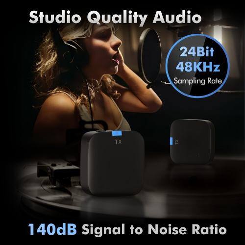 Studio Quality Audio  
24Bit 48KHz Sampling Rate  
TX  
140dB Signal to Noise Ratio
