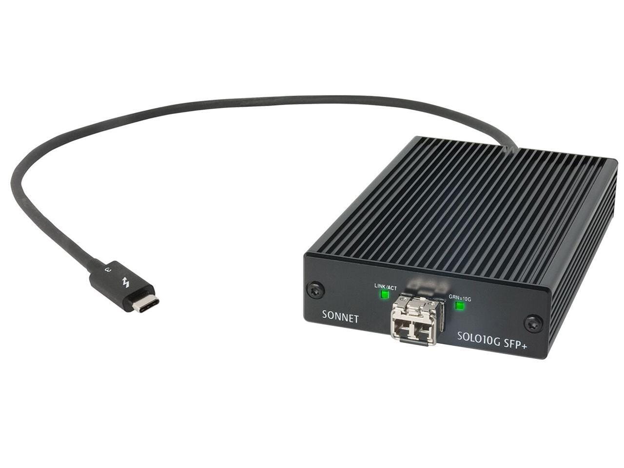 Sonnet Technologies - Solo10G SFP+ 10 Gigabit Ethernet Thunderbolt 3 Adapter with Short-Range SFP+ Transceiver