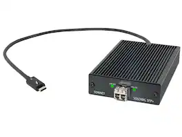 Sonnet Technologies - Solo10G SFP+ 10 Gigabit Ethernet Thunderbolt 3 Adapter with Short-Range SFP+ Transceiver