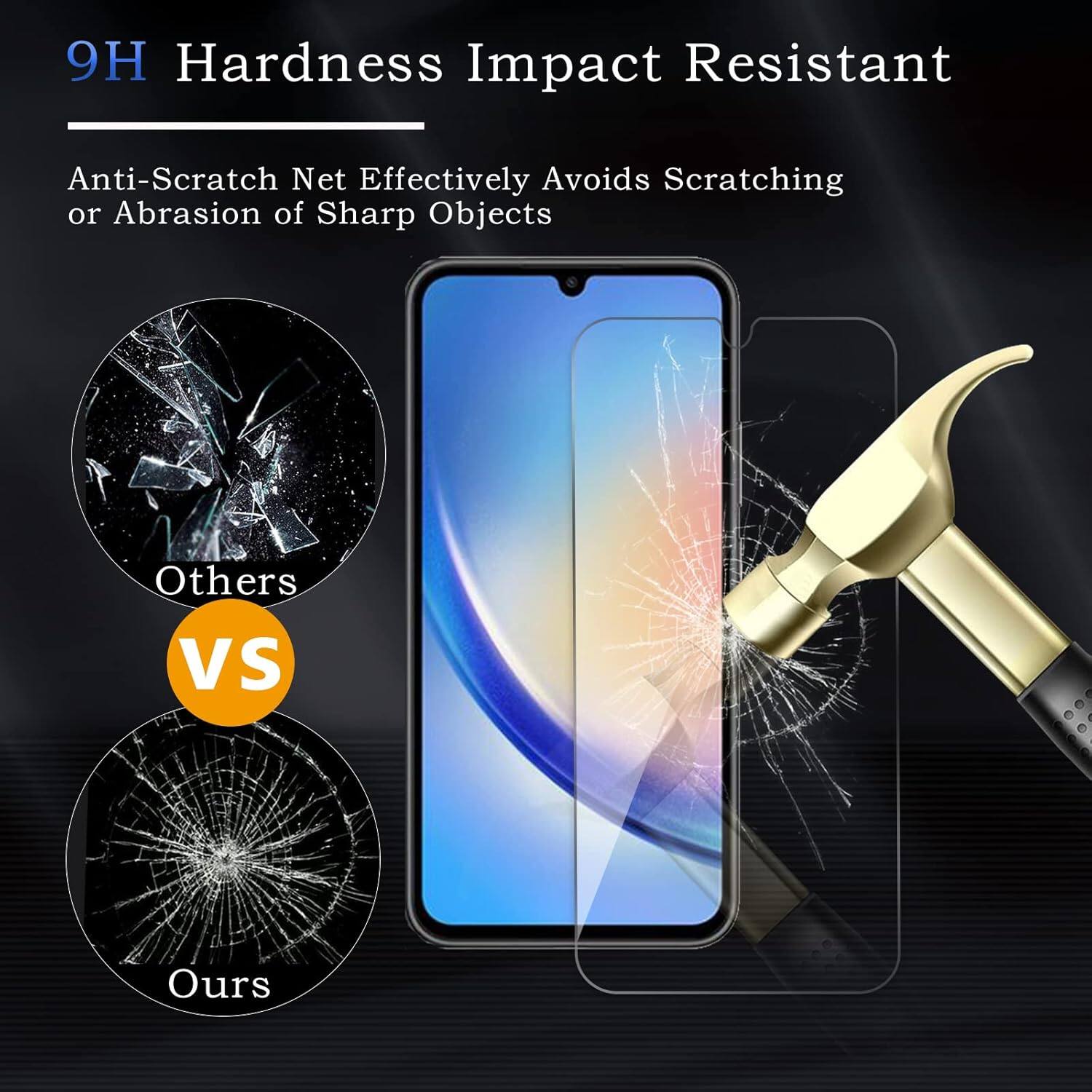 9H Hardness Impact Resistant

Anti-Scratch Net Effectively Avoids Scratching or Abrasion of Sharp Objects

Others VS Ours