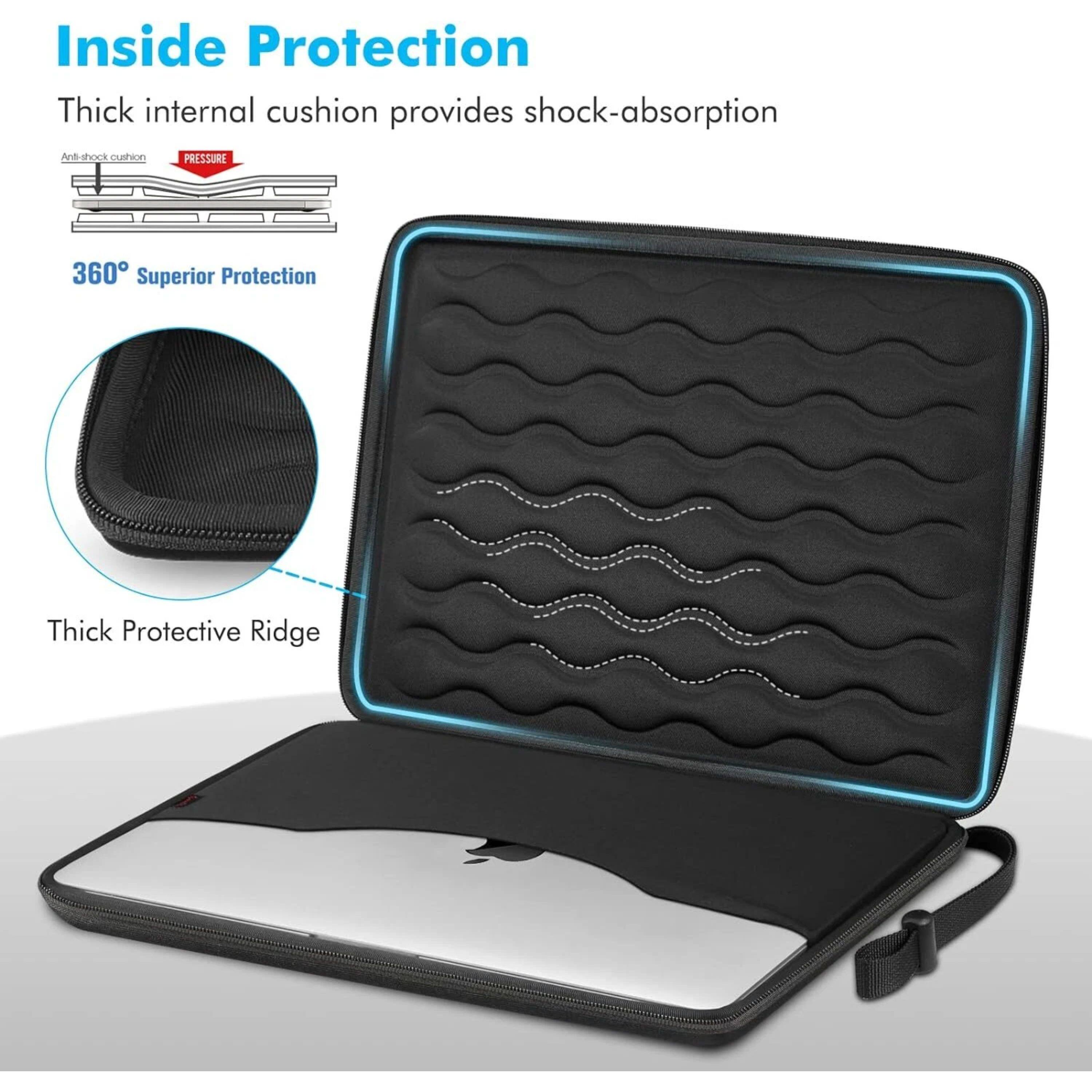Inside Protection  
Thick internal cushion provides shock-absorption  
360° Superior Protection  
Thick Protective Ridge