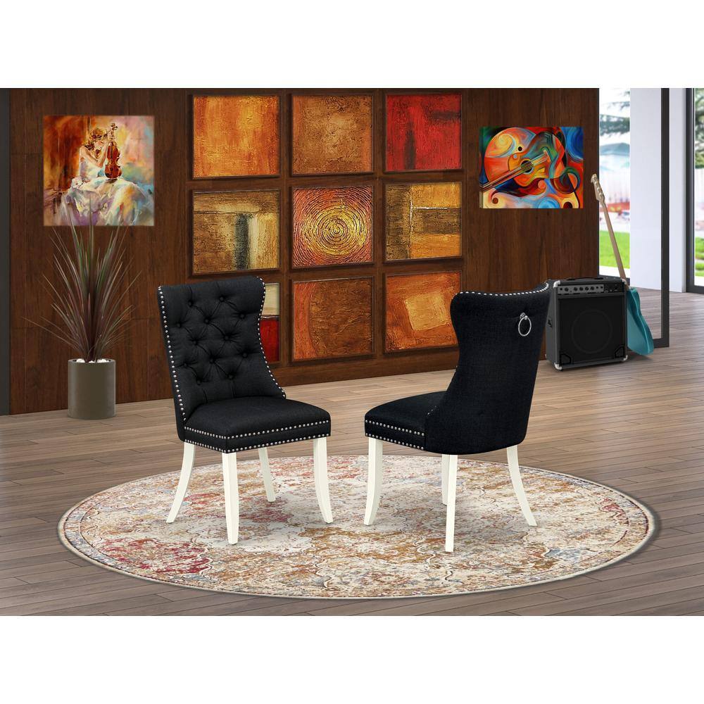Alt View 2. East West Furniture - Parson Dining Chairs - White.