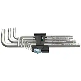 Wera - 3950/9 Hex-Plus Stainless 1 L-Key Set, Metric, Stainless, 9 Pieces - Silver