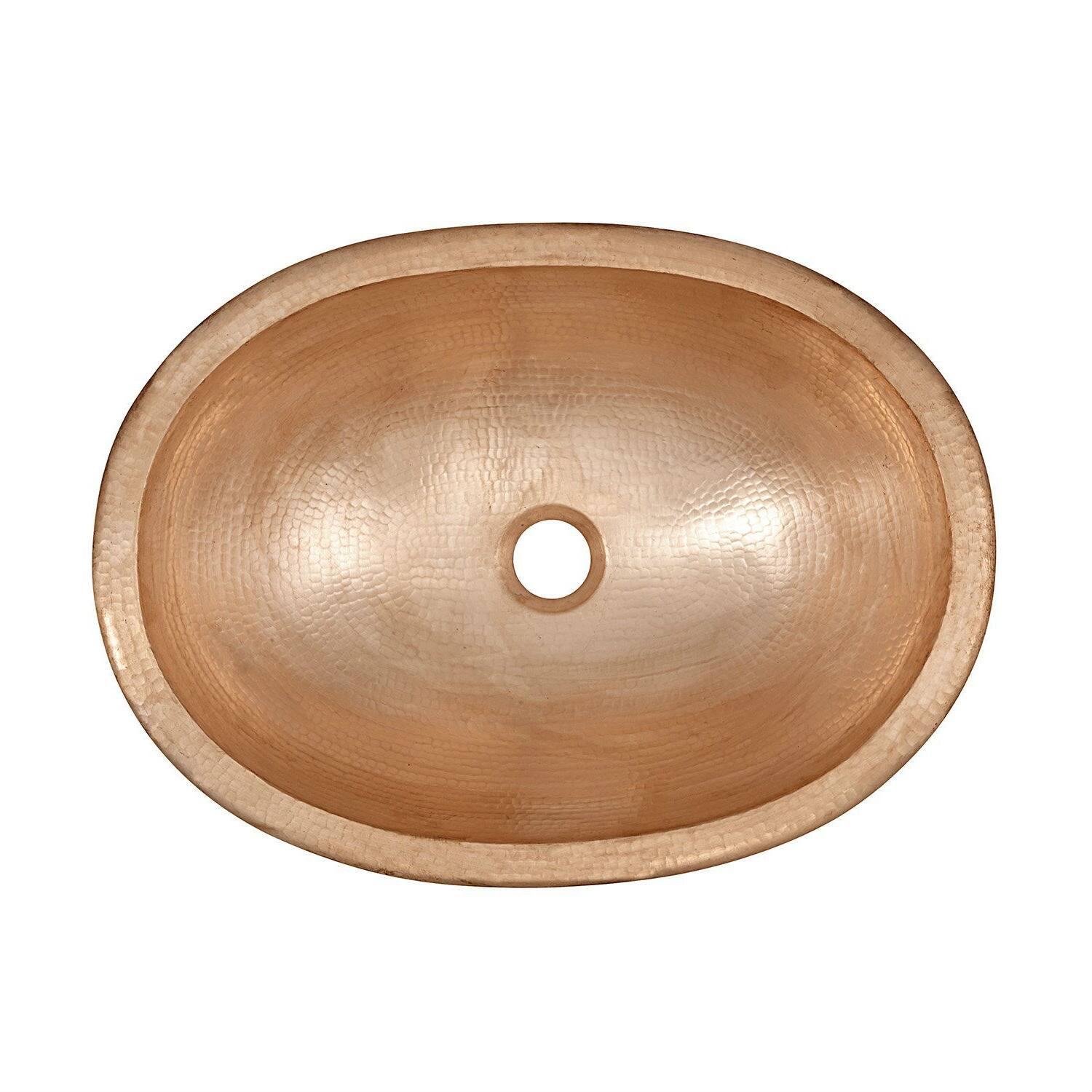 Angle. Hivvago - Pure Copper 19-inch Oval Bathroom Sink Unfinished - Copper.
