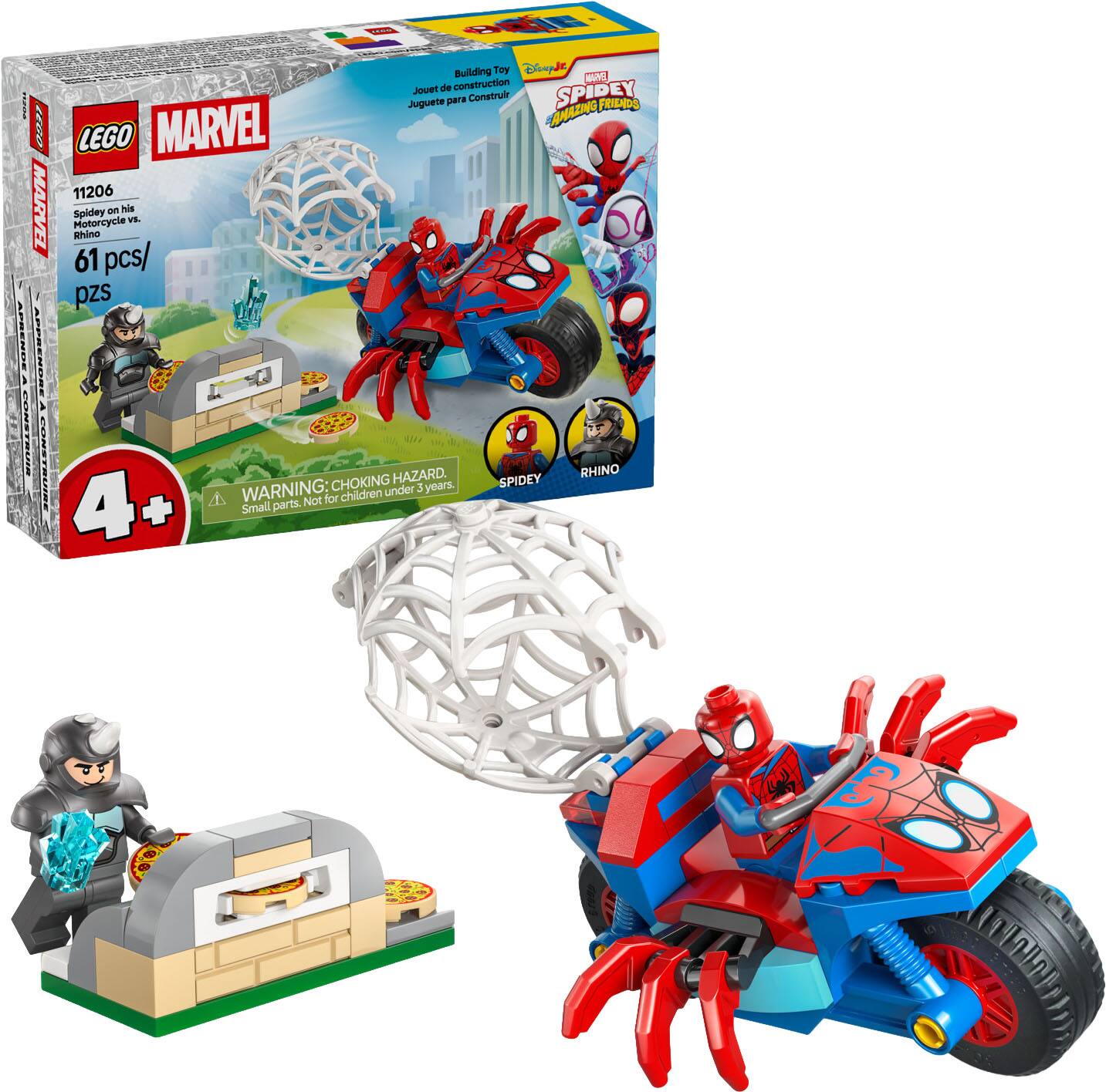 Marvel Spidey And His Amazing Friends Spidey on his Motorcycle vs. Rhino 11206