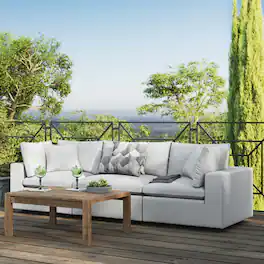 Commix Overstuffed Outdoor Patio Sofa by Modway - White