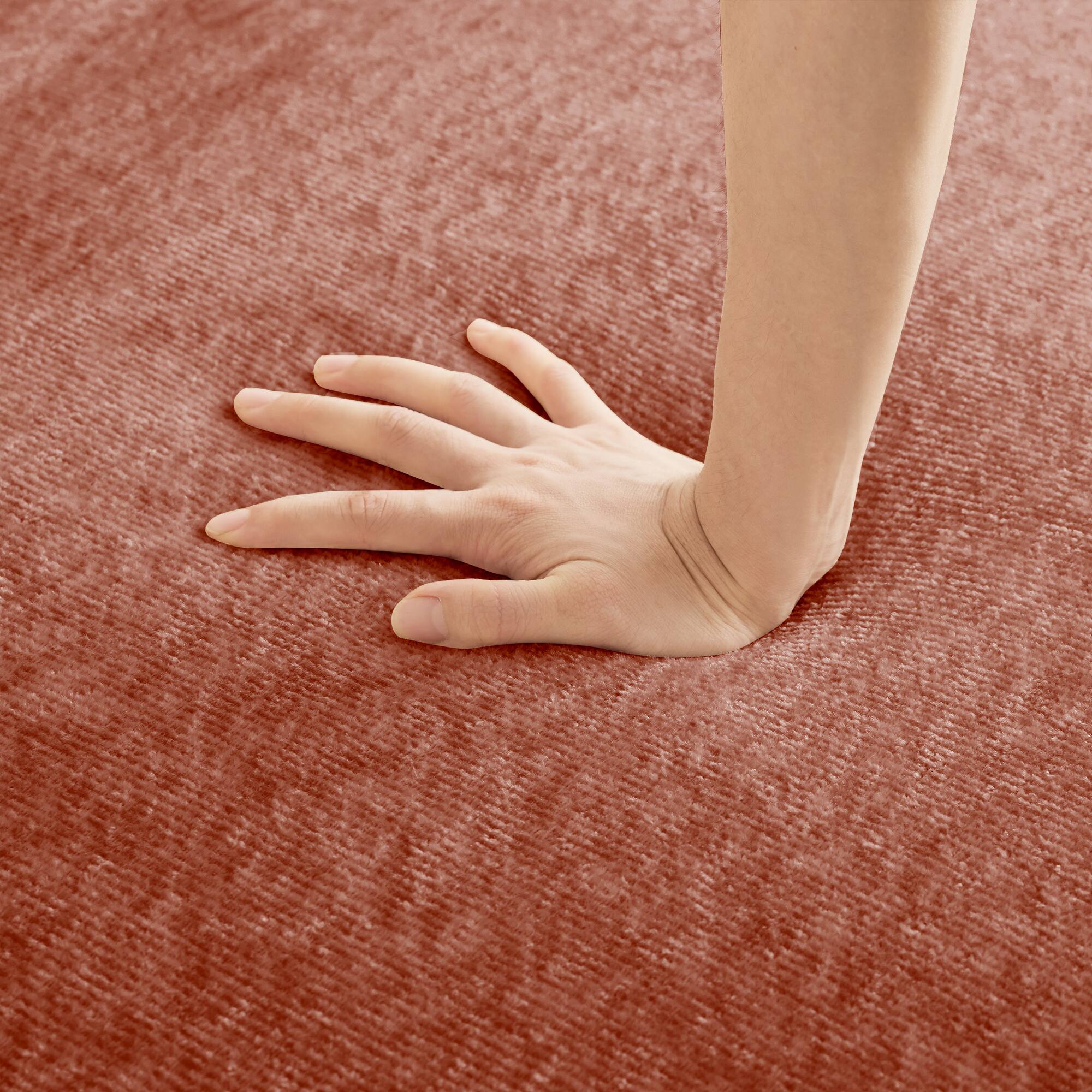 Alt View 4. Aukfa - Streamlined Deep Seat Modular 4-Seat Boneless Sofa - French Edge Piping, No Assembly, Throw Pillows, Velvet Fabric - Red.