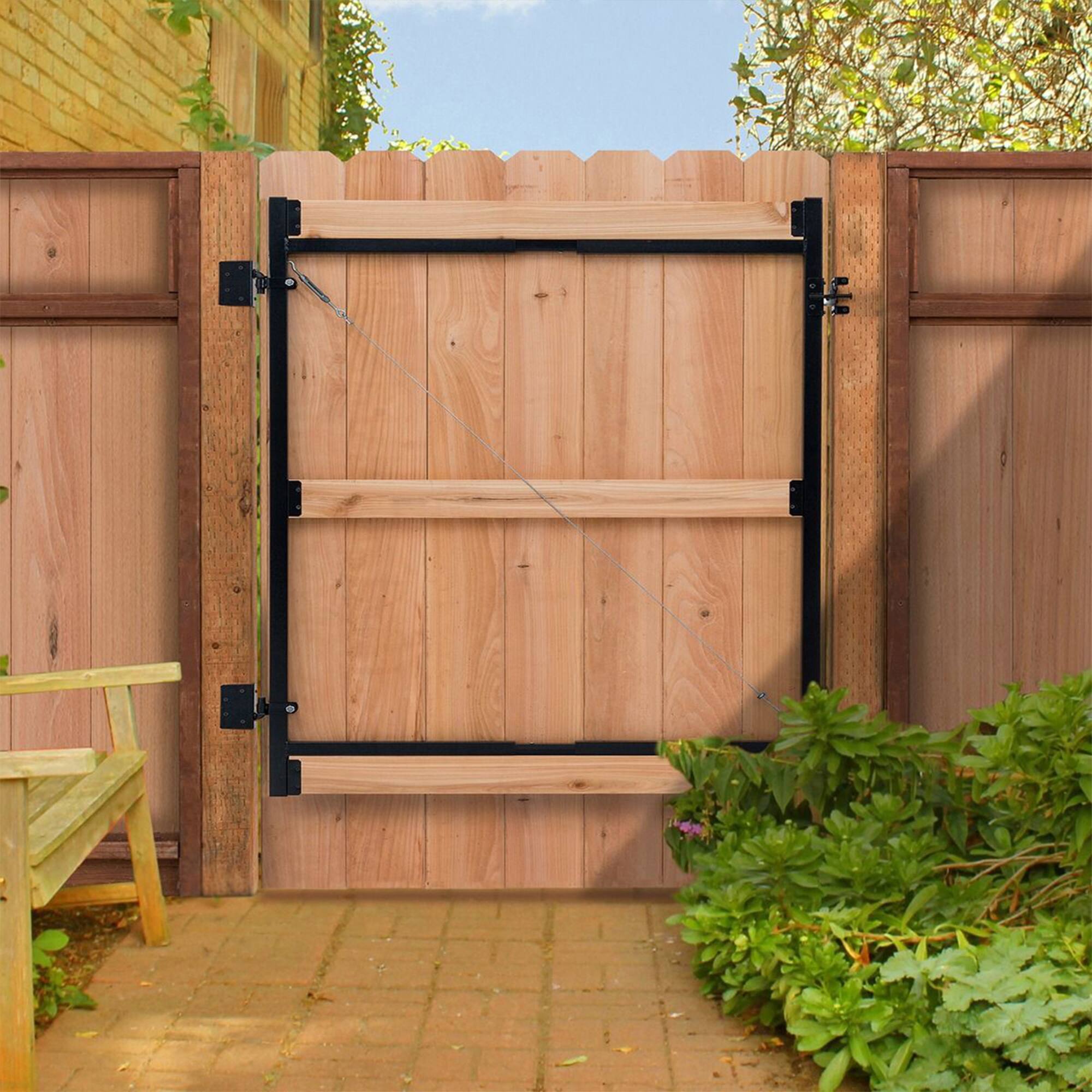 Alt View 4. Adjust-A-Gate - Adjust-A-Gate Steel Frame Gate Building Kit, 60"-96" Wide, 6' High (4 Pack) - Black.