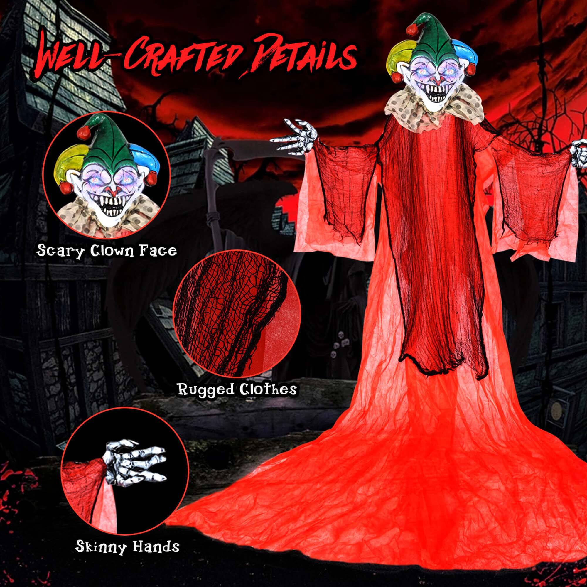 WELL-CRAFTED PETAILS

- Scary Clown Face
- Rugged Clothes
- Skinny Hands