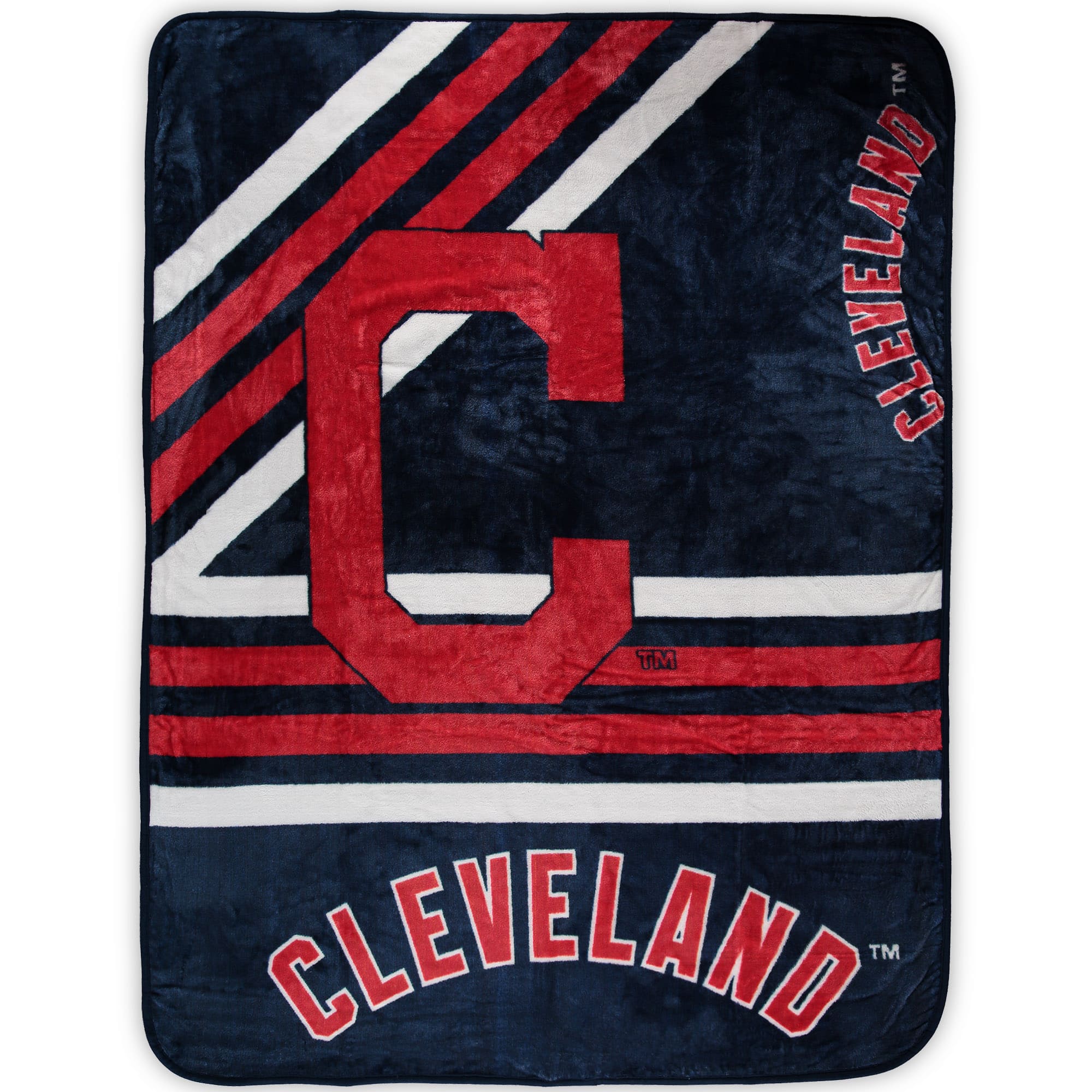 Logo Brands - Cleveland Indians 50'' x 60'' Plush Raschel Throw Blanket - Multicolor