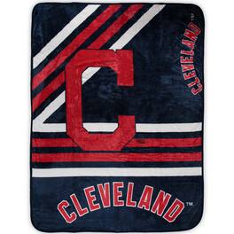 Logo Brands - Cleveland Indians 50'' x 60'' Plush Raschel Throw Blanket - Multicolor