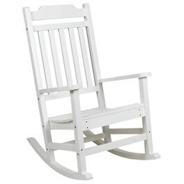 Emma + Oliver - All-Weather Poly Resin Wood Rocking Chair - Patio and Backyard Furniture - White