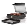 Angle. Ninja - Sizzle Countertop Indoor Grill & Griddle with Interchangeable Grill and Griddle Plates - Gray/Silver.