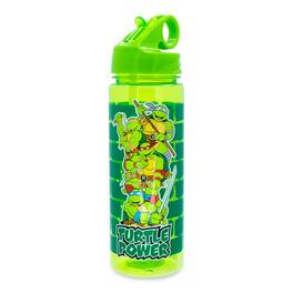 Silver Buffalo - Teenage Mutant Ninja Turtles Water Bottle With Flip-Up Straw | Holds 20 Ounces - Green
