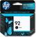 Front. HP - 92 Standard Capacity - Black Ink Cartridge - Black.