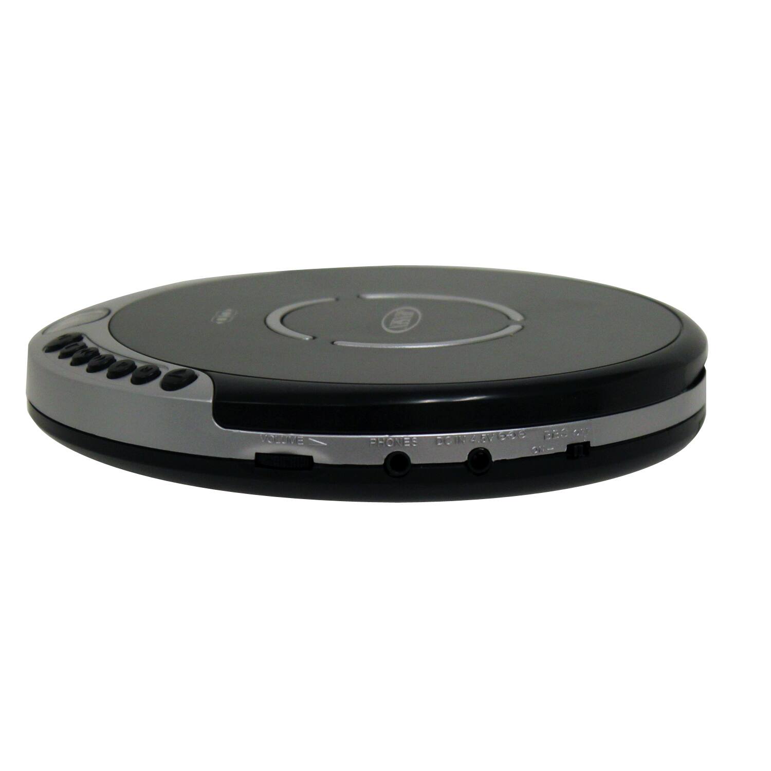 Left. Jensen - Portable FM Radio CD Player with Bass Boost - Black.