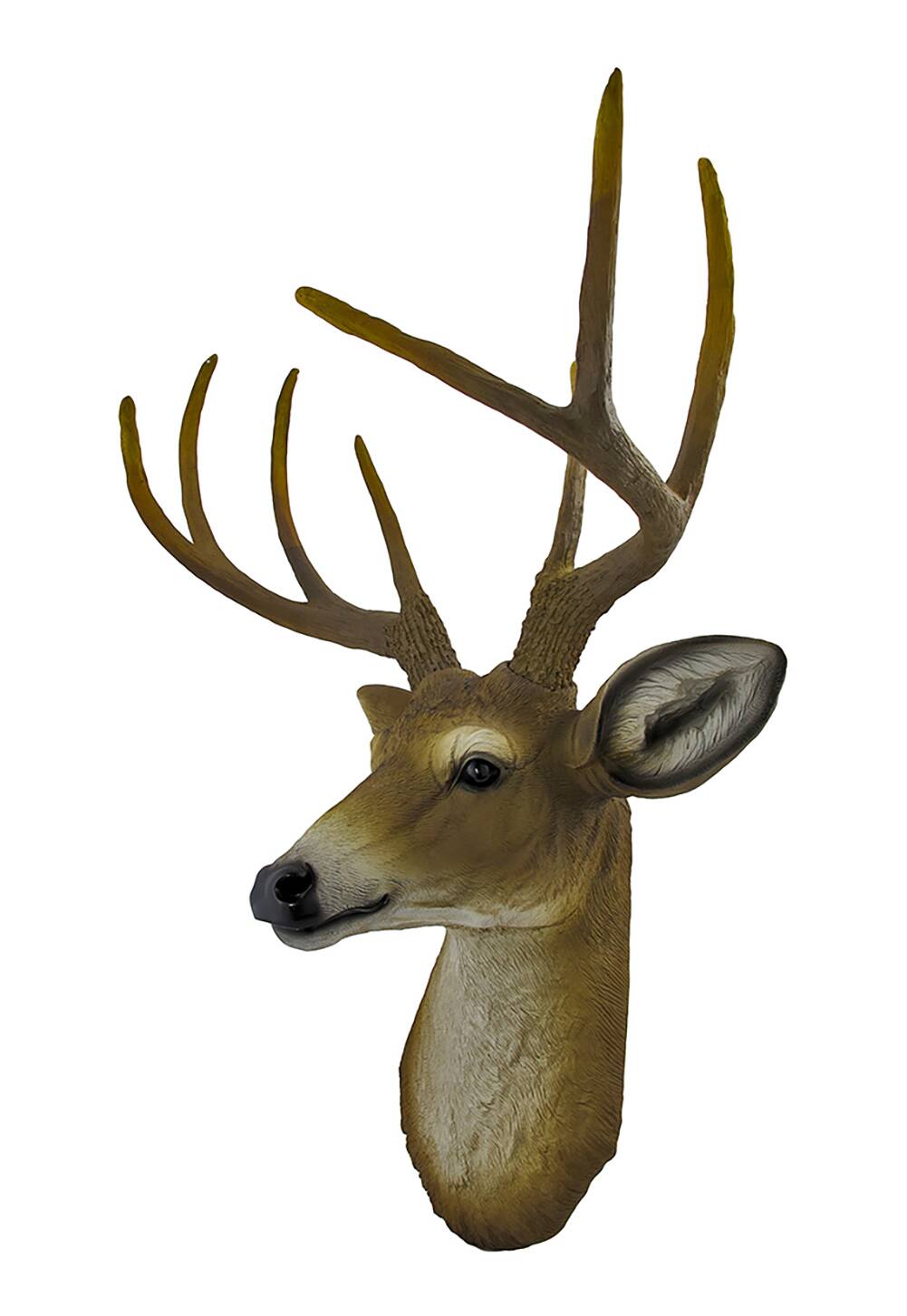 Alt View 1. Zeckos - Realistic Faux 8-Point Buck Deer Head Bust Wall Mount - 23-Inch Hanging Decor - Brown.
