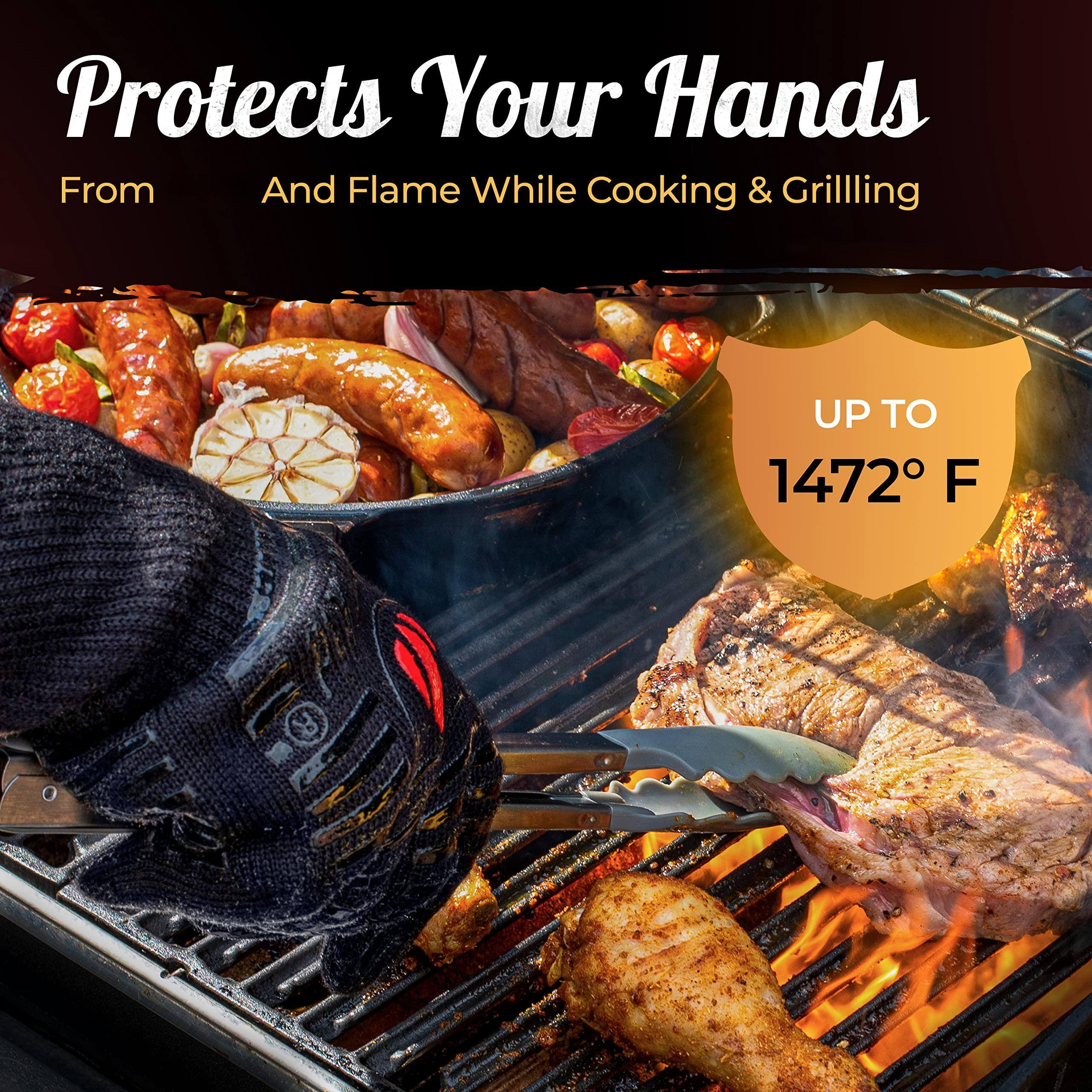 Protects Your Hands  
From  
And Flame While Cooking & Grilling  
UP TO 1472° F