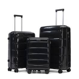 Z-Edge - Luggage Sets 3 Piece Suitcase Set, Hard Shell Carry on Luggage Travel Suitcases with Spinner Wheels and Combination Lock - Black
