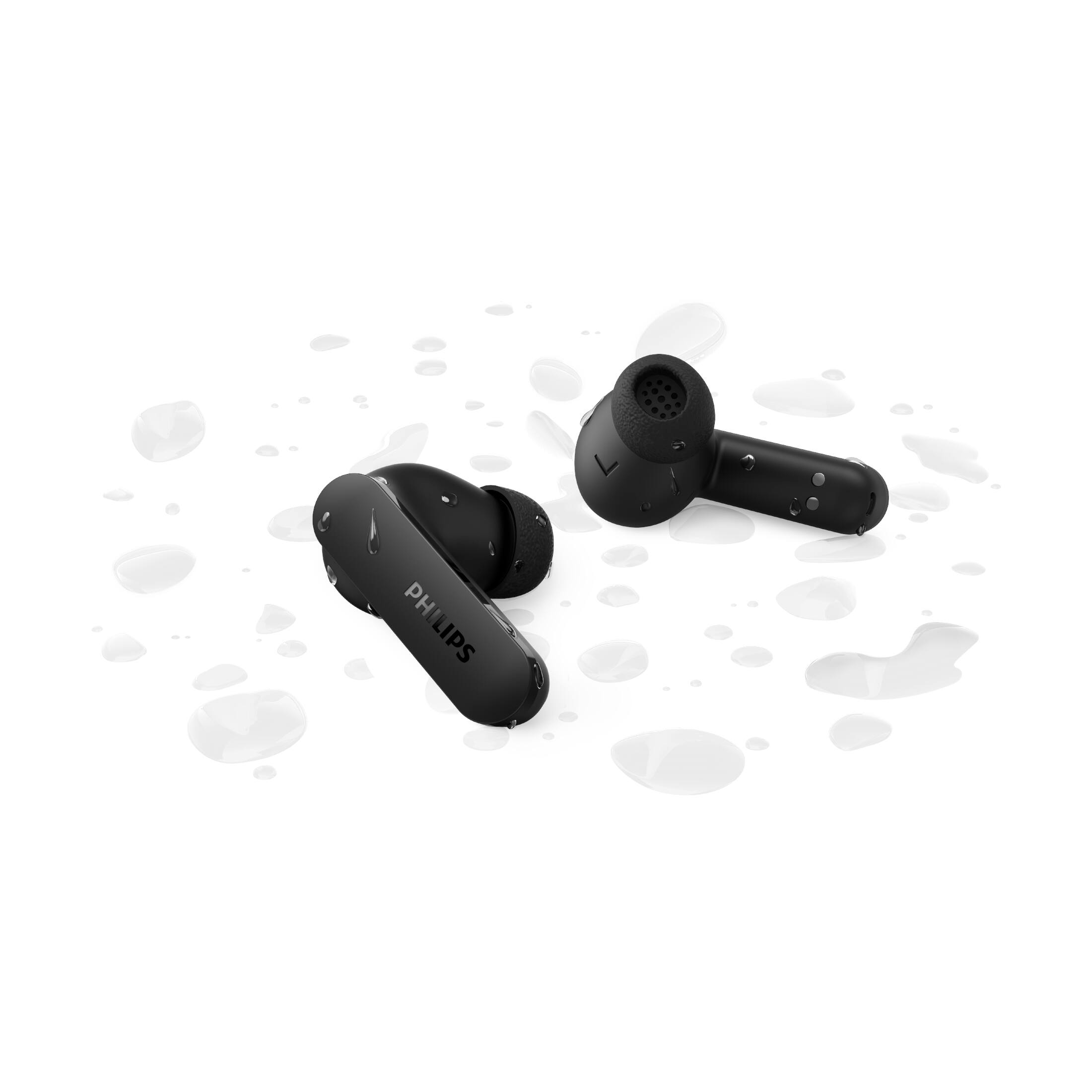 Angle. Philips - TAT2100 True Wireless In-Ear Bluetooth Earbuds with 4-Mic Technology, 36H Playtime - Black.