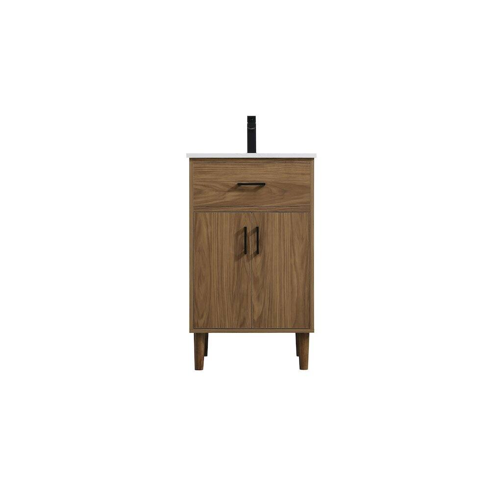 Alt View 4. Elegant Kitchen and Bath - Chandler 20 Inch Single Bathroom Vanity In Walnut Brown - Walnut Brown.