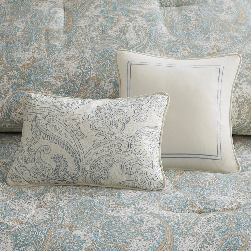 Alt View 5. Gracie Mills - Gracie Mills Christi Paisley Cotton Percale Square Pillow - Ivory.