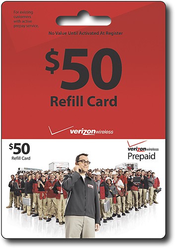  Verizon Wireless Prepaid - $50 Prepaid Wireless Airtime Card