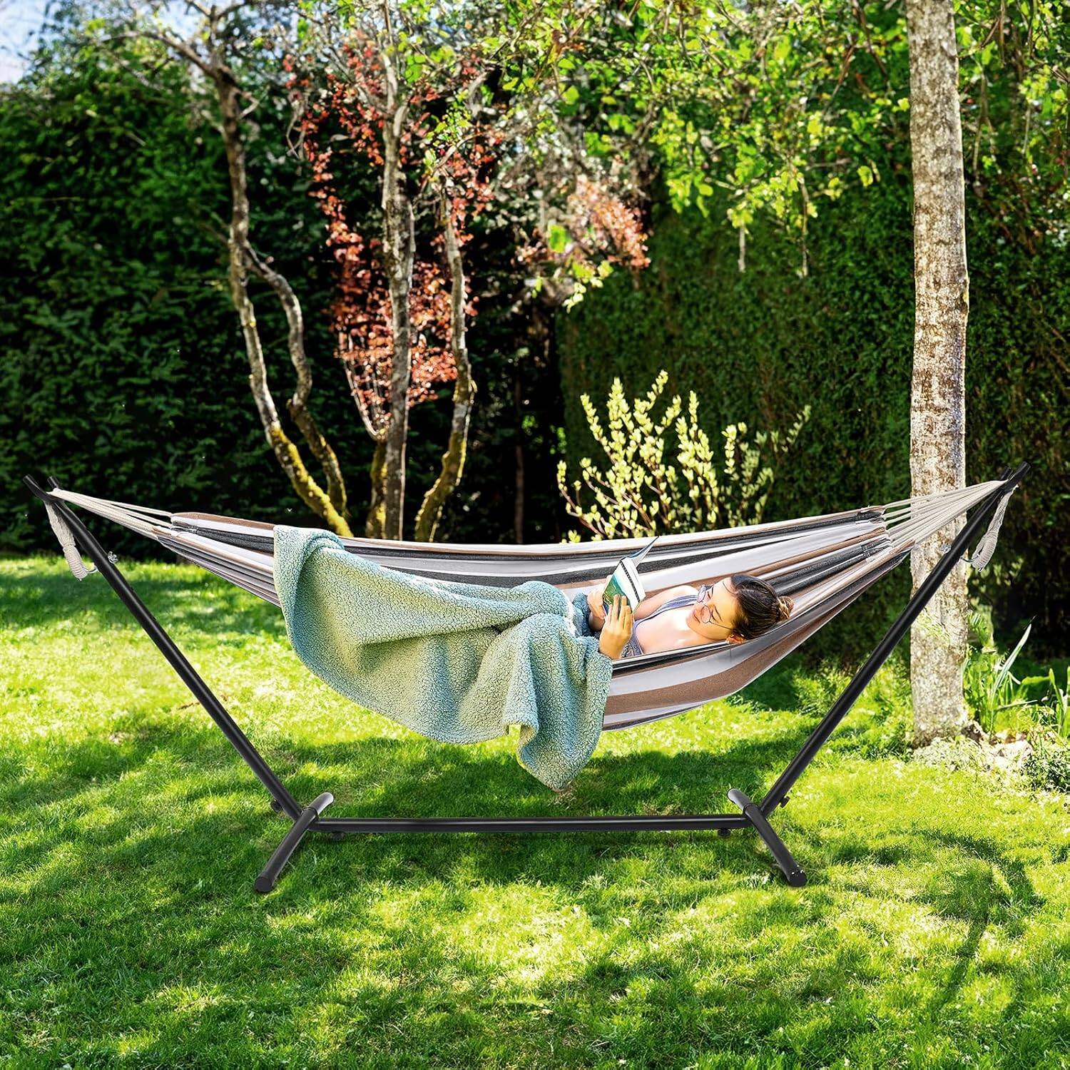 Alt View 5. Winado - 9 FT Hammock Steel Stand Only Heavy Duty with Carrying Case Bag Portable Space Saving for Indoor Outdoor Garden Camping - Black.