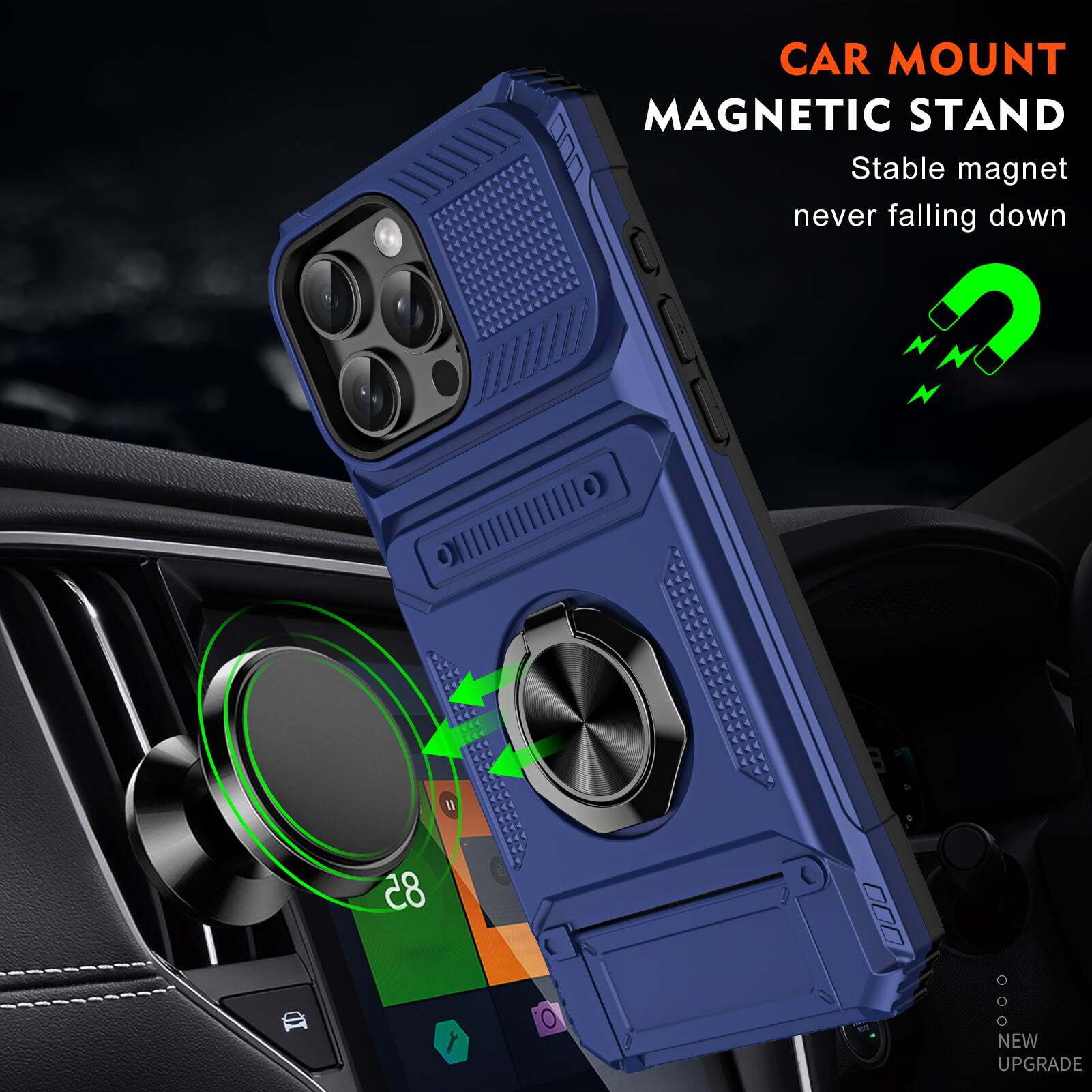 CAR MOUNT MAGNETIC STAND  
Stable magnet never falling down  
NEW UPGRADE