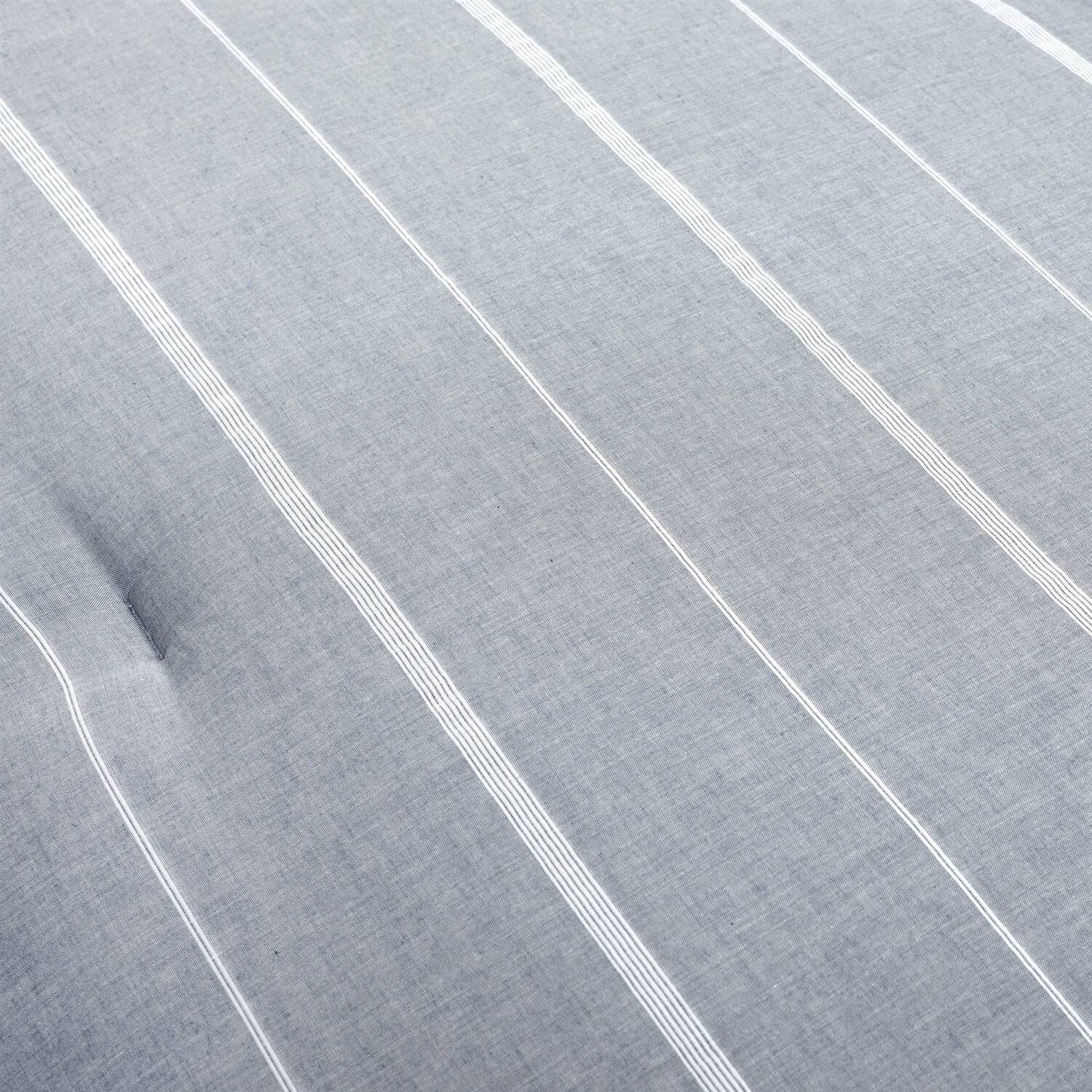 Angle. Hivvago - King/California King Blue Grey Off-White Stripe 3-Piece Comforter Set - Blue, Grey ,Off-White.