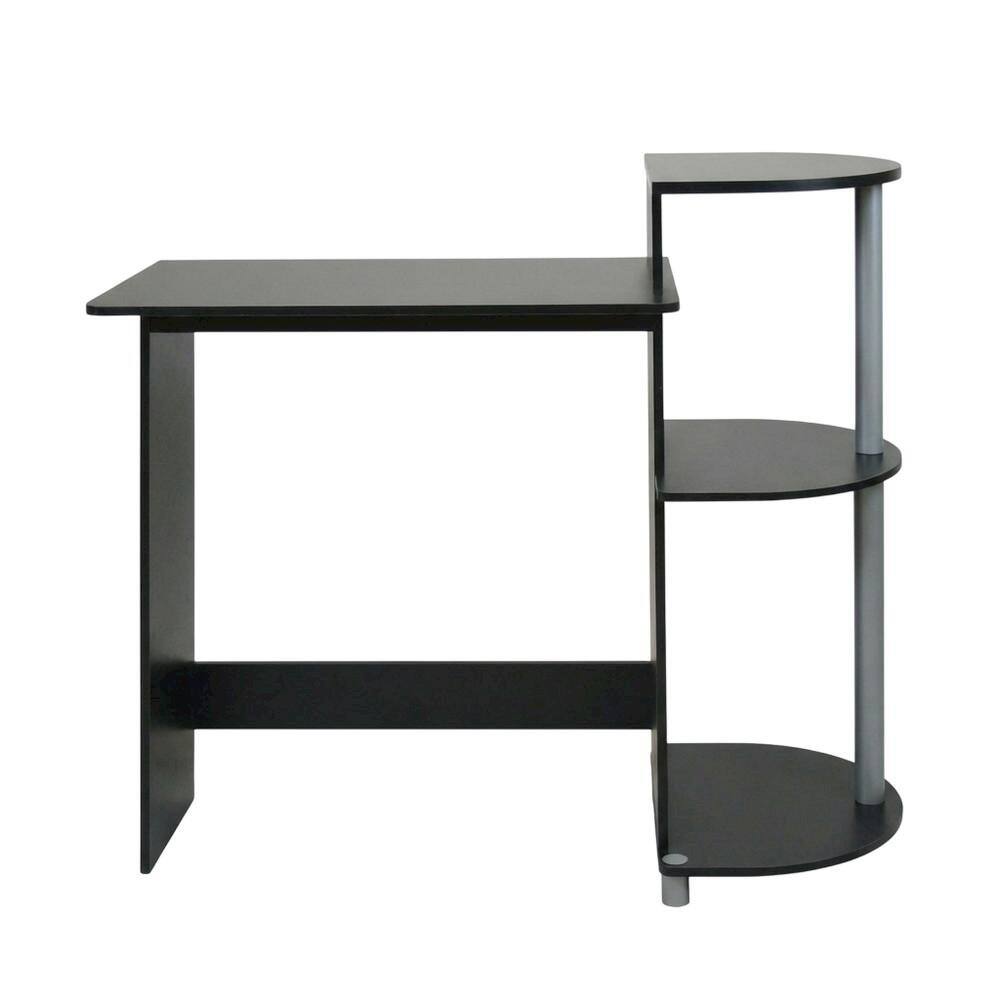 Back. BisonOffice - Black/Grey Compact Computer Desk with Modern Workspace Design - Black/Grey.