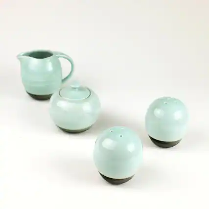 Front. Euro Ceramica Home - Diana 4-Piece Accessory Set - tint; gray.