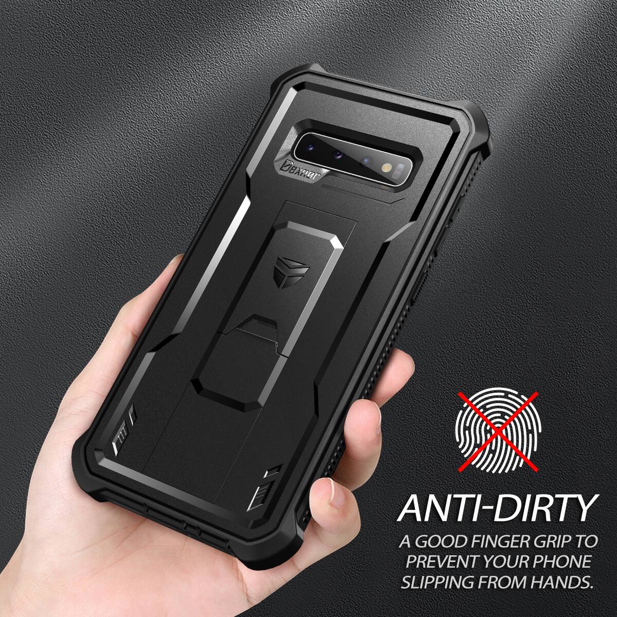ANTI-DIRTY  
A GOOD FINGER GRIP TO PREVENT YOUR PHONE SLIPPING FROM HANDS.