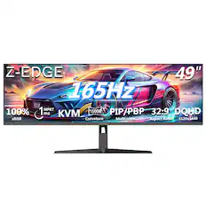 Z-EDGE 49" 165Hz 100% sRGB 1ms KVM 1500R PIP/PBP 32:9 DQHD Curvature Multi-view Aspect Ratio 5120x1440