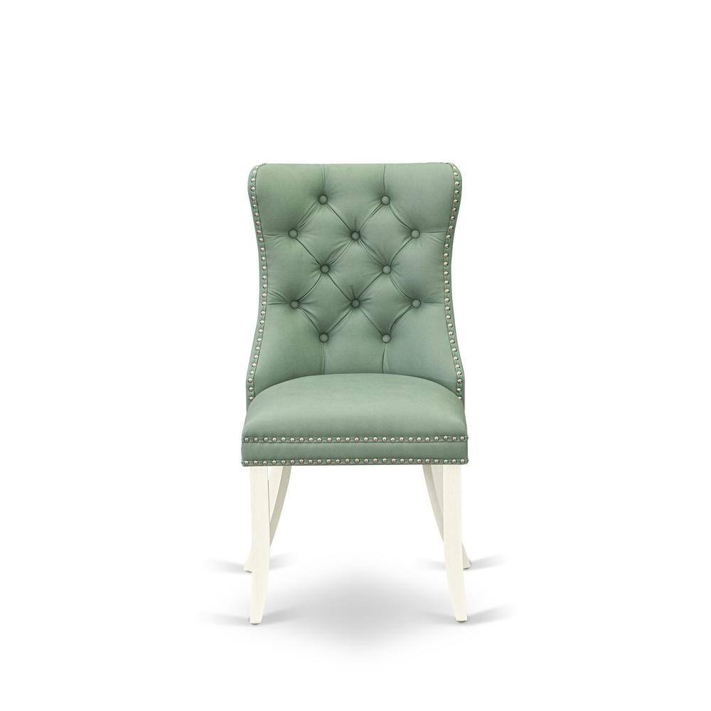 Angle. East West Furniture - Parson Chairs - White.