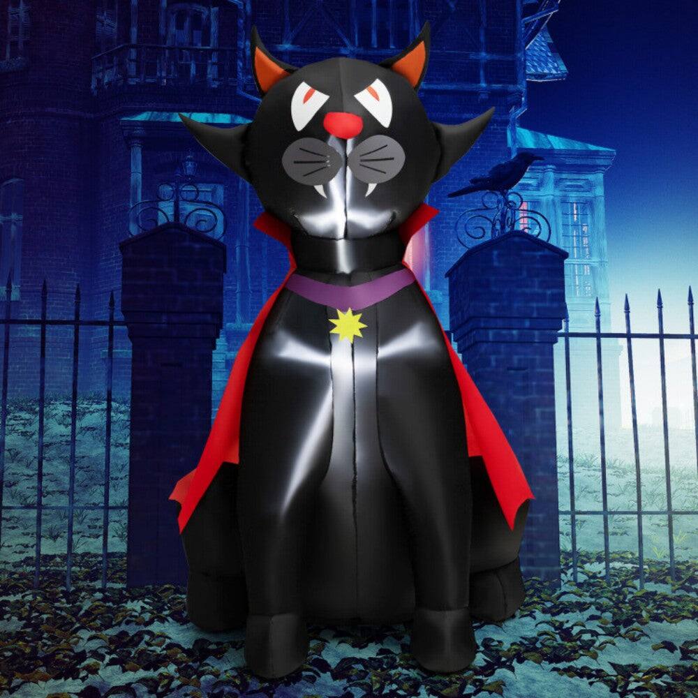 Alt View 8. Boyel Living - Giant 4.7ft Inflatable Vampire Cat with LED Lights for Halloween - Multicolor.