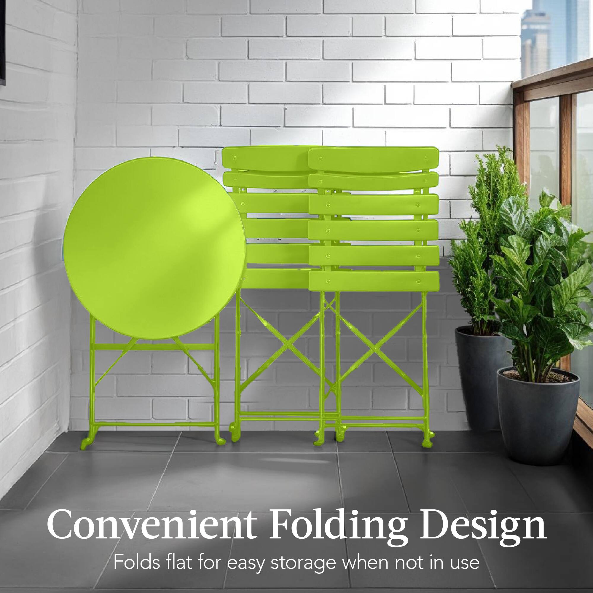 Convenient Folding Design  
Folds flat for easy storage when not in use