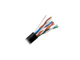 Nippon Labs - CAT5E Outdoor Bulk Cable, Solid Copper, 24 AWG, UV Resistant, 1000' - Black