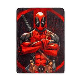 Surreal Entertainment - Marvel Deadpool Arms Crossed Fleece Throw Blanket | 45 x 60 Inches - Multi-Colored