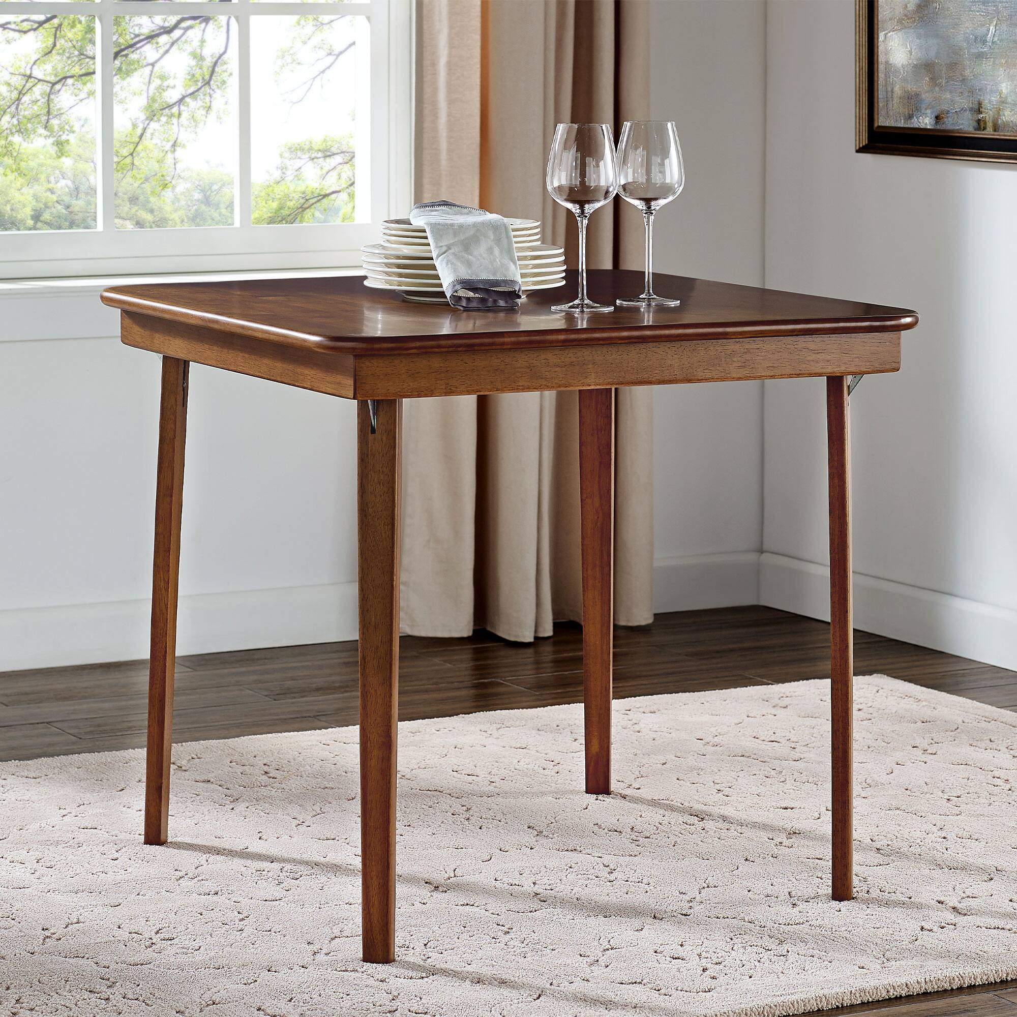Alt View 5. Stakmore - Stakmore Straight Edge 32" Square Folding Card Table, Fruitwood Finish - Fruitwood.