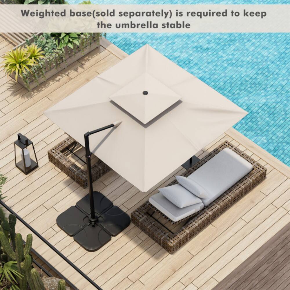 Weighted base (sold separately) is required to keep the umbrella stable