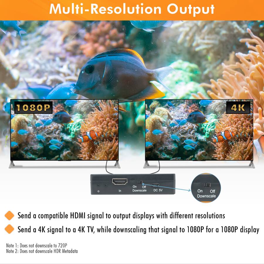 J Tech Digital 4K 60Hz 1x2 HDMI Splitter With Multi Resolution Output J Tech Digital 4K 60Hz 1x2 HDMI Splitter With Multi Resolution Output