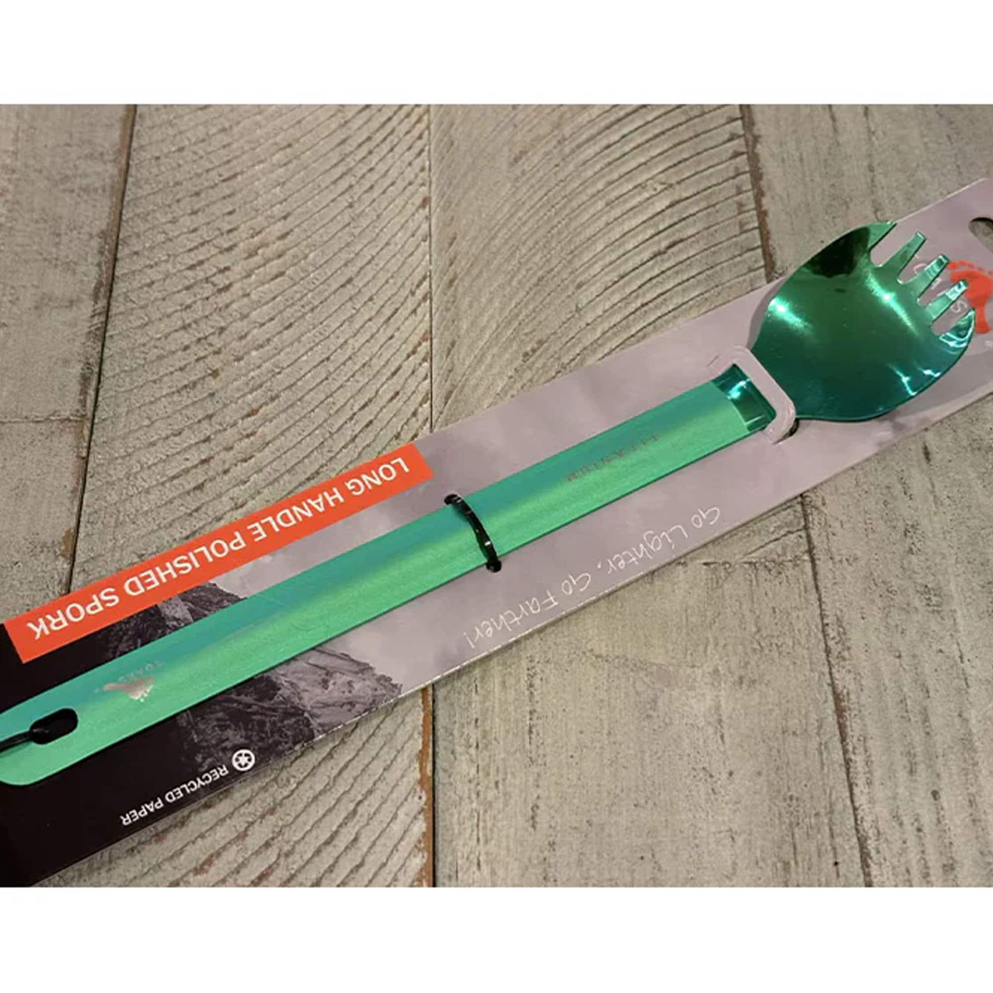 TOAKS - Titanium Long Handle Spork with Polished Bowl - Green