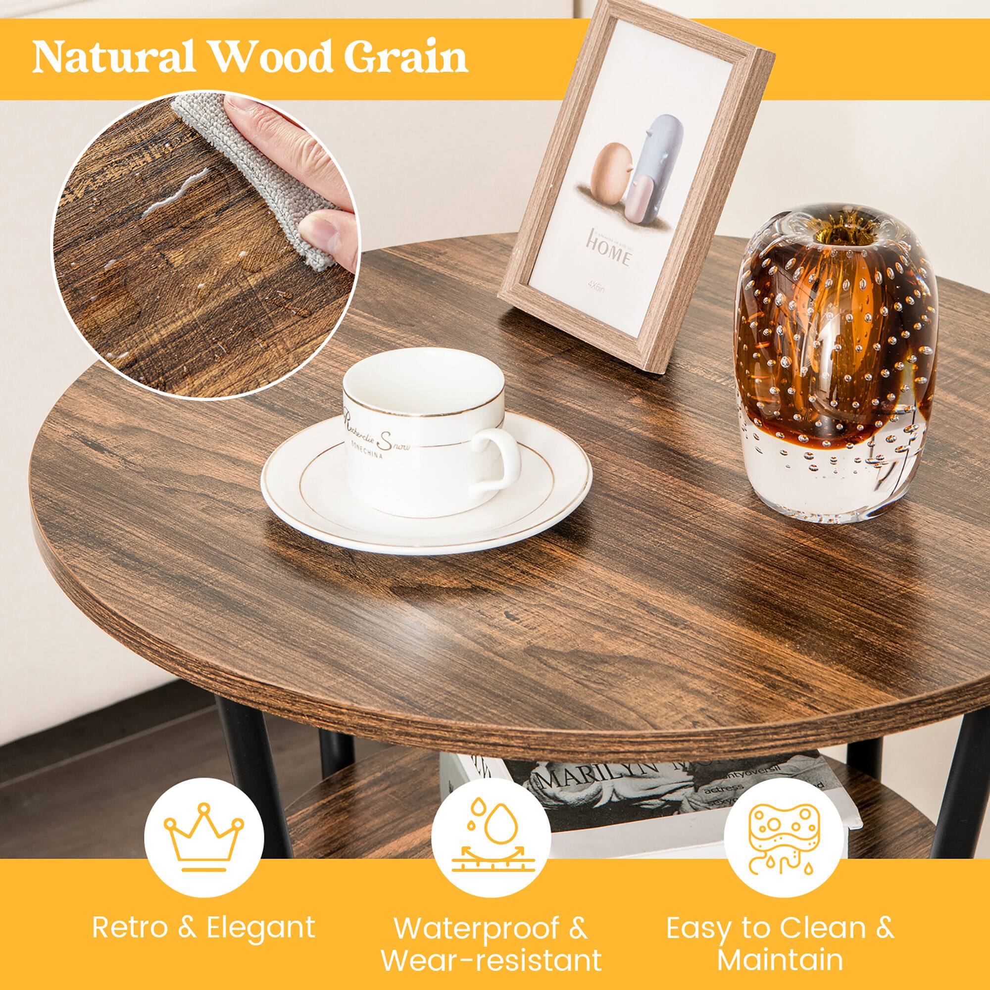 Natural Wood Grain HOME oe n S MCEEA t MARILYN 1 Cvedres D07e Retro & Elegant Waterproof & Easy to Clean & Wear-resistant Maintain