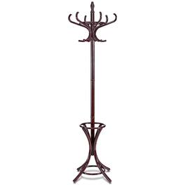 Kadyn - Wood Standing Hat Coat Rack with Umbrella Stand- Tree Shaped Coat and Hat Hanger, Coat Racks for Foyer and Office - Brown