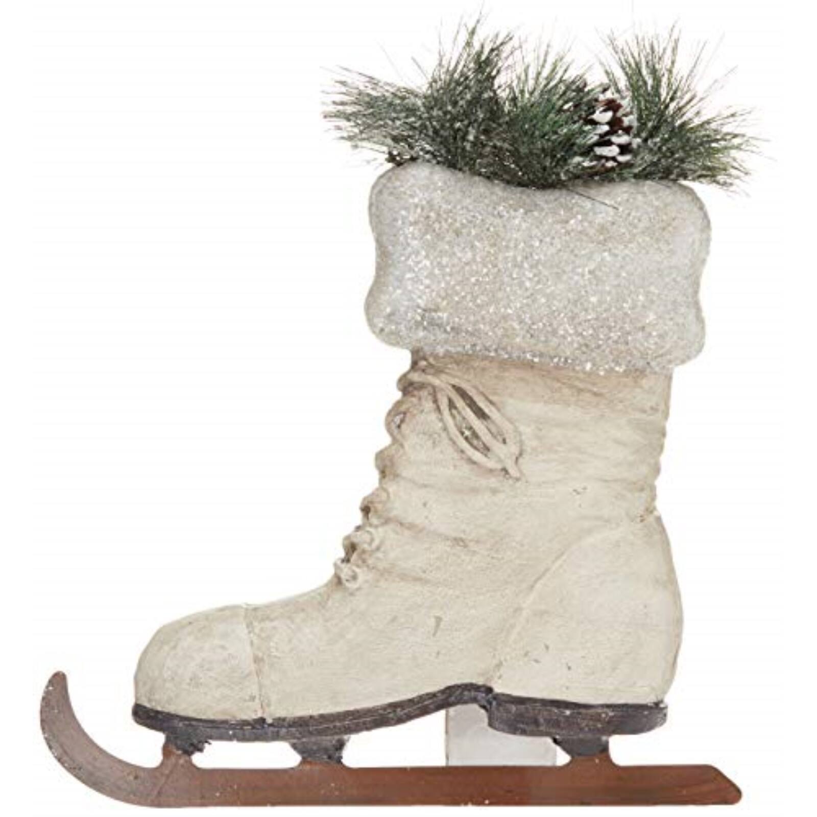 Left. K&K Interiors - K&K Interiors White Ice Skate Christmas Arrow Replacement Sign 13.5 inch - Arrow Sold Separately - White.