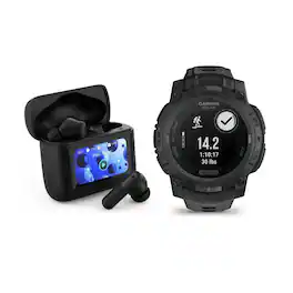 Garmin - Instinct 3 45mm Black Solar Smartwatch Bundle with T710 Wireless Earbuds - Black/Black - (2026)