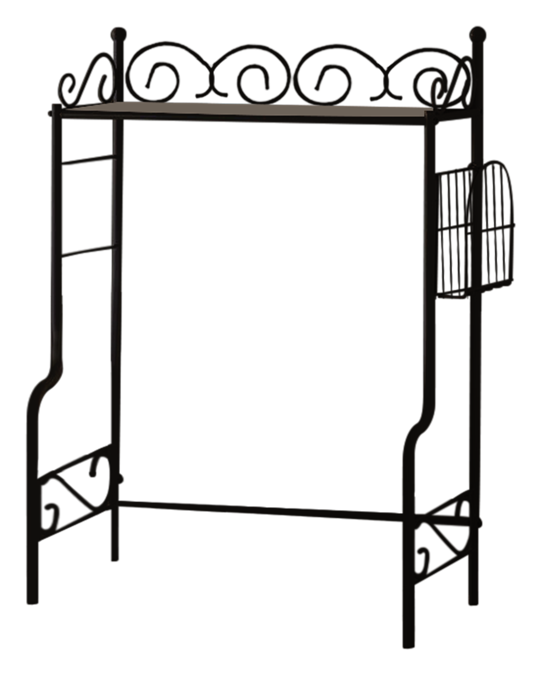 Angle. Kings Brand Furniture - Kings Brand Furniture Over the Toilet Bathroom Rack - Black / Marble Top.