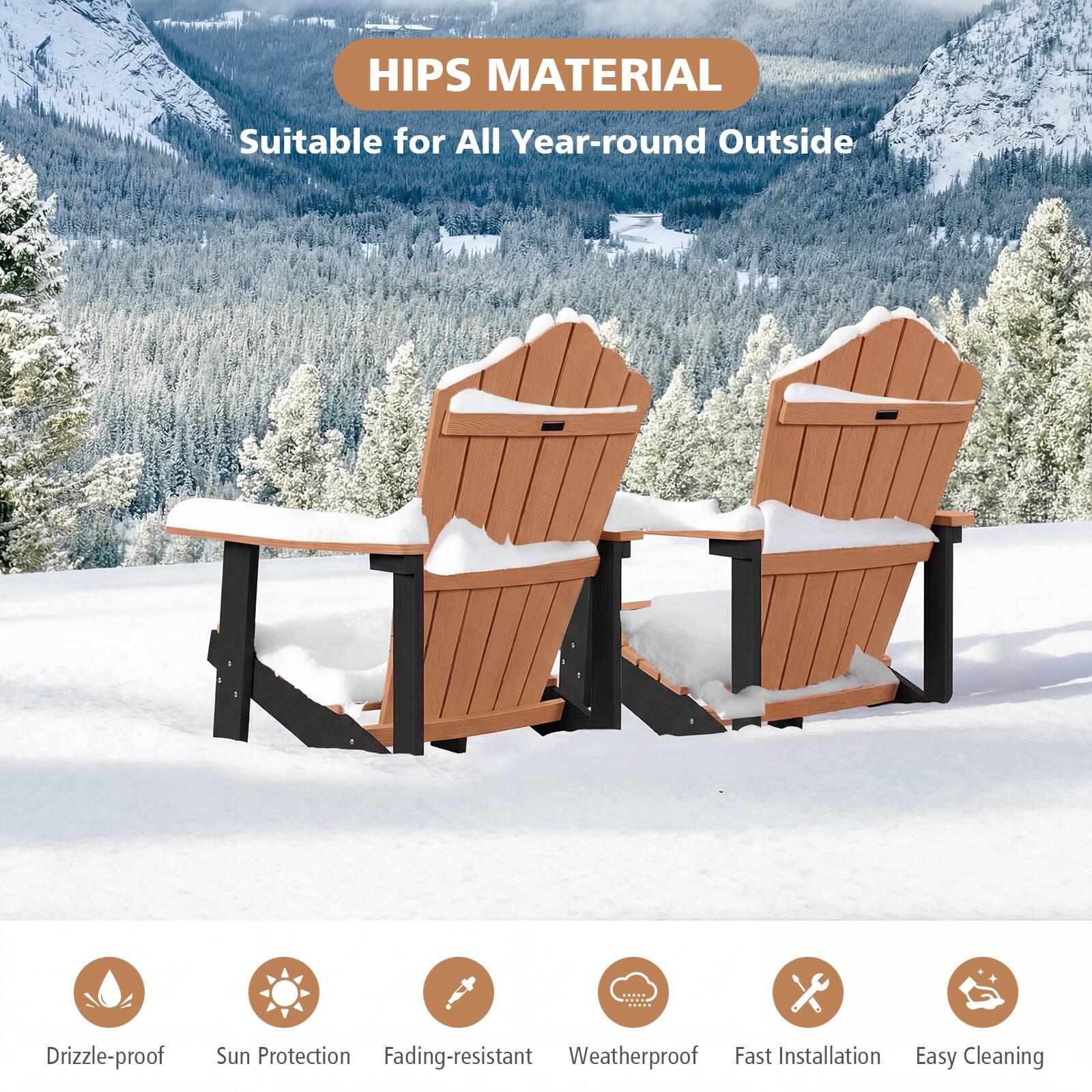 HIPS MATERIAL  
Suitable for All Year-round Outside  

- Drizzle-proof  
- Sun Protection  
- Fading-resistant  
- Weatherproof  
- Fast Installation  
- Easy Cleaning